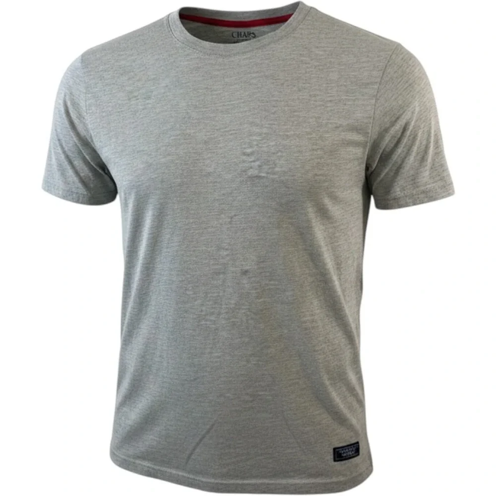 Chaps Mens Medium Heather Grey Short Sleeve Sleep Shirt Crew Neck Logo